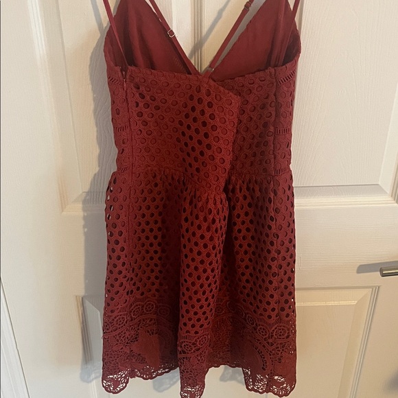 Abercrombie & Fitch Red Eyelet Mini Dress - Picture 9 of 9